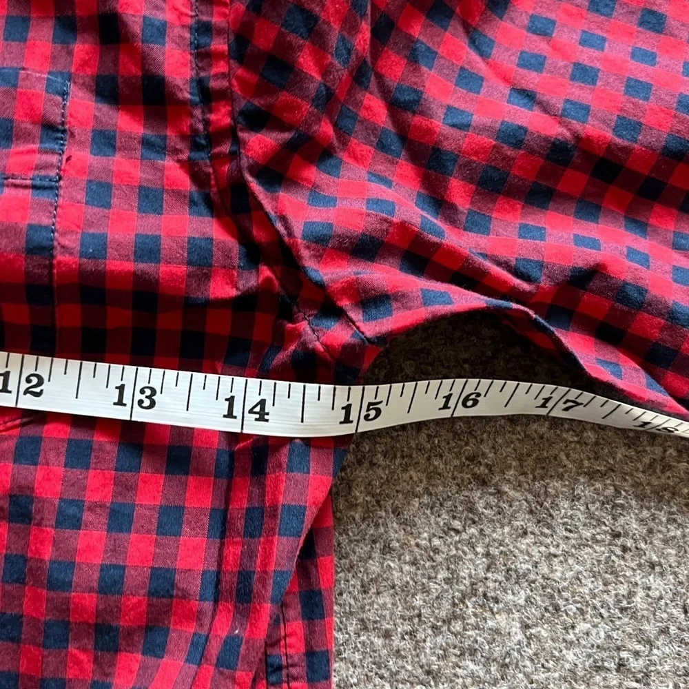 Ralph Lauren Red Navy Gingham Checkered Button Down Long Sleeve Shirt Boys S (8)